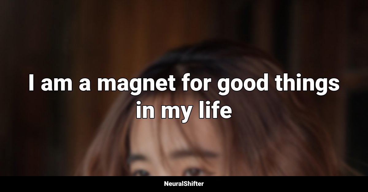 I am a magnet for good things in my life