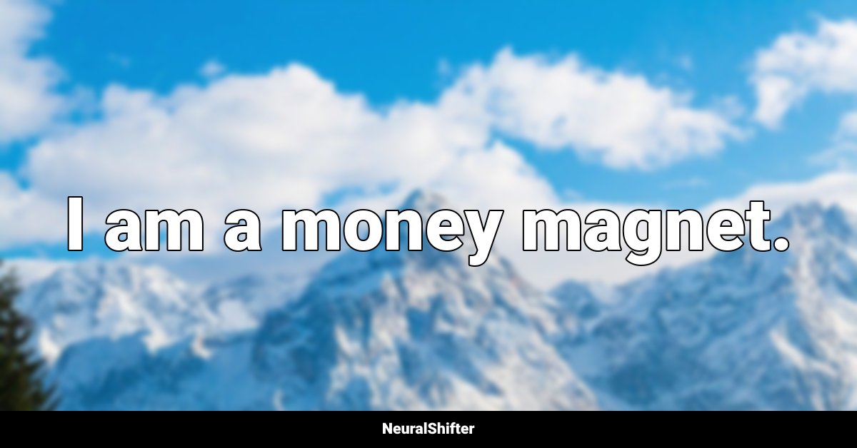 I am a money magnet.