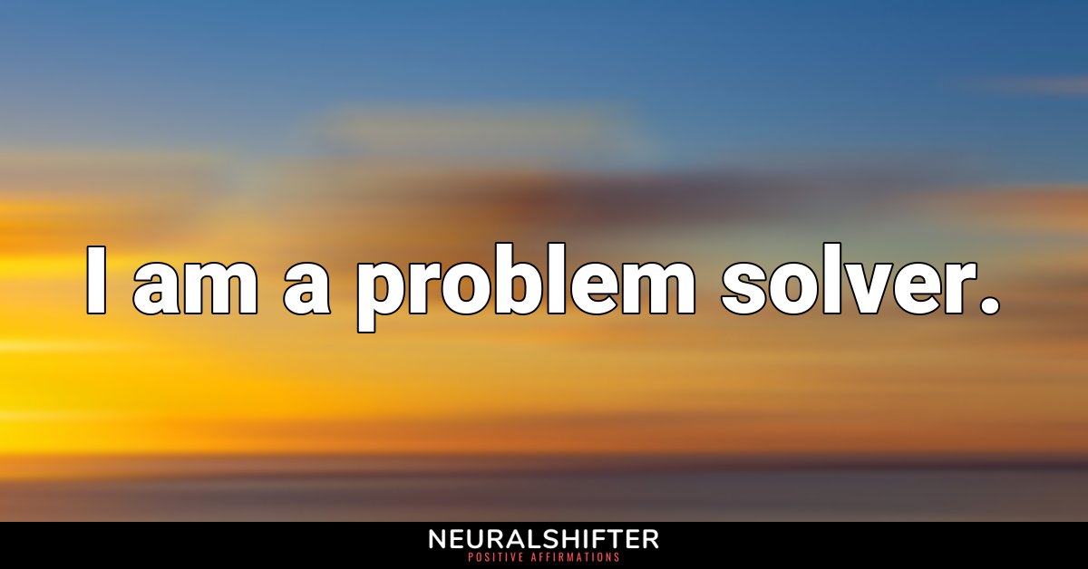 I am a problem solver.