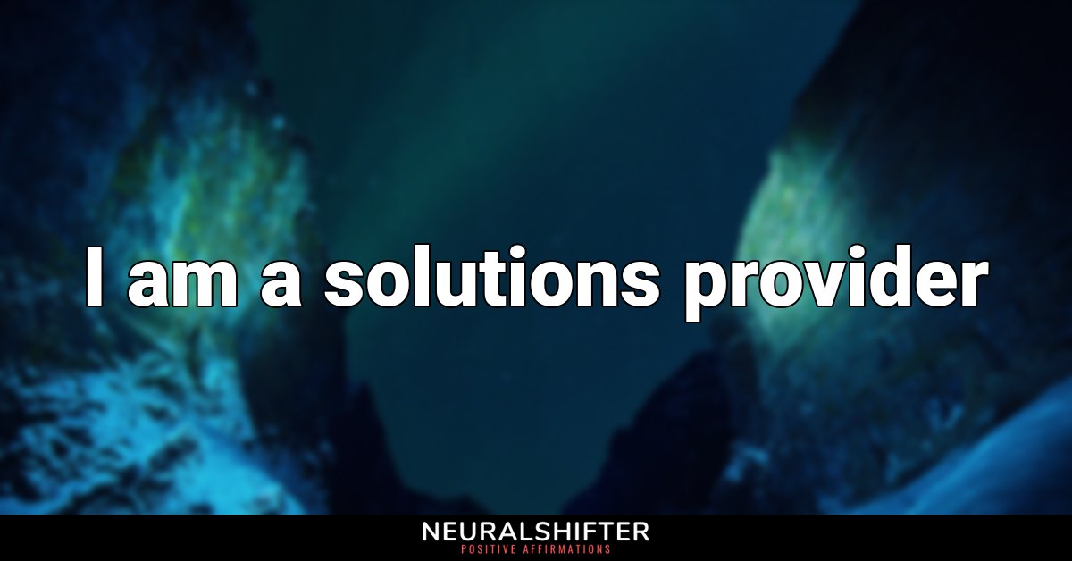 I am a solutions provider