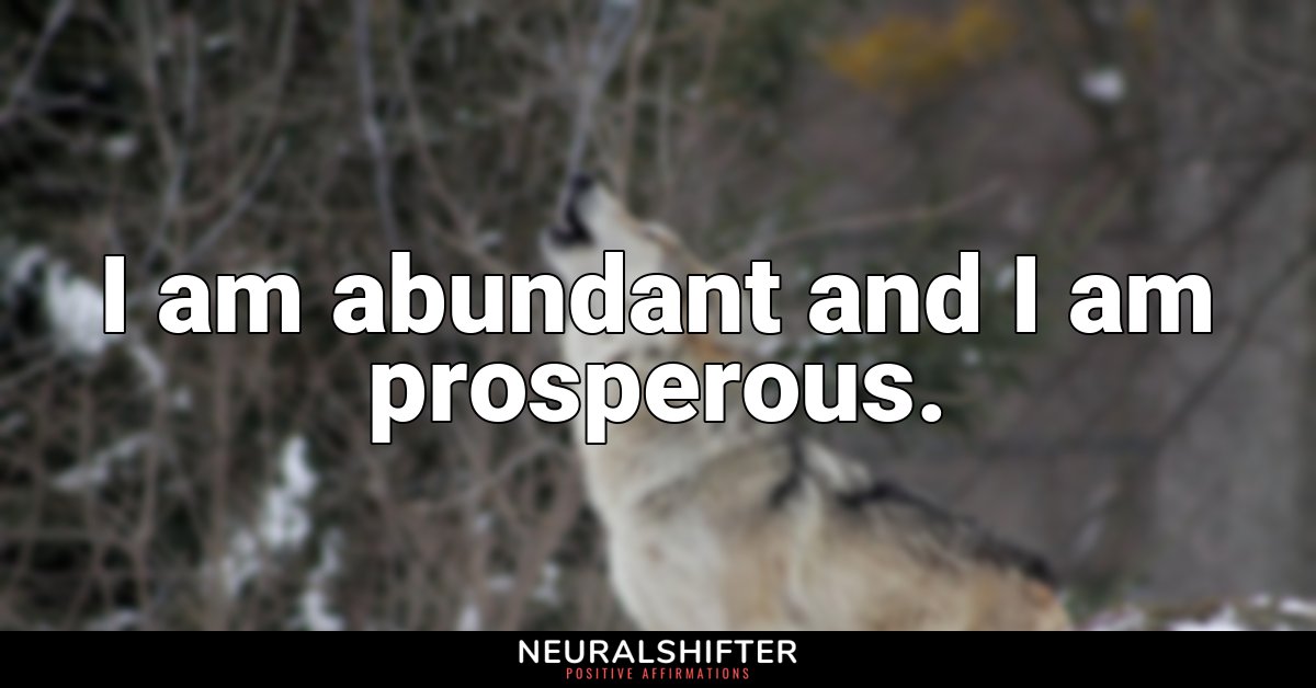 I am abundant and I am prosperous.