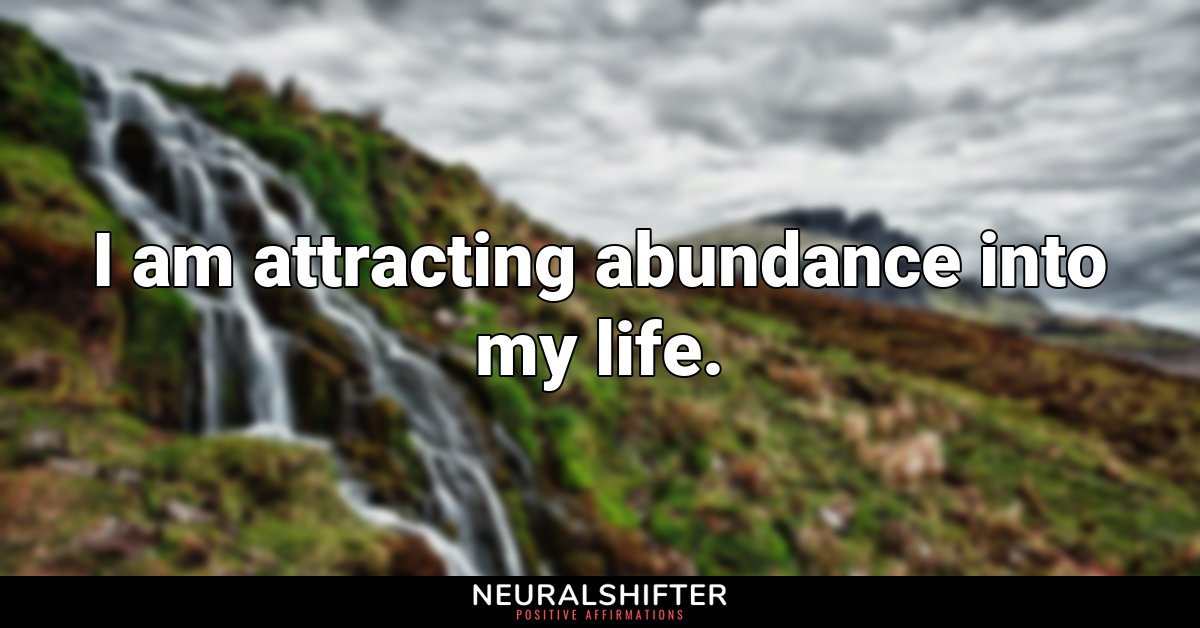 I am attracting abundance into my life.