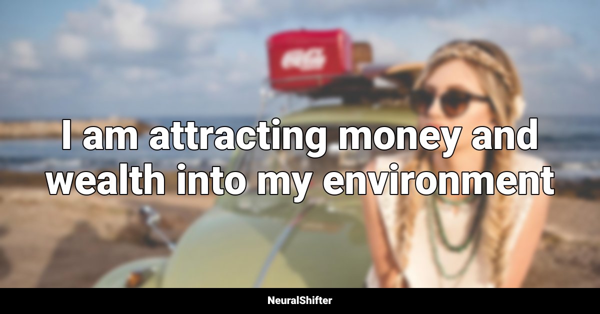 I am attracting money and wealth into my environment