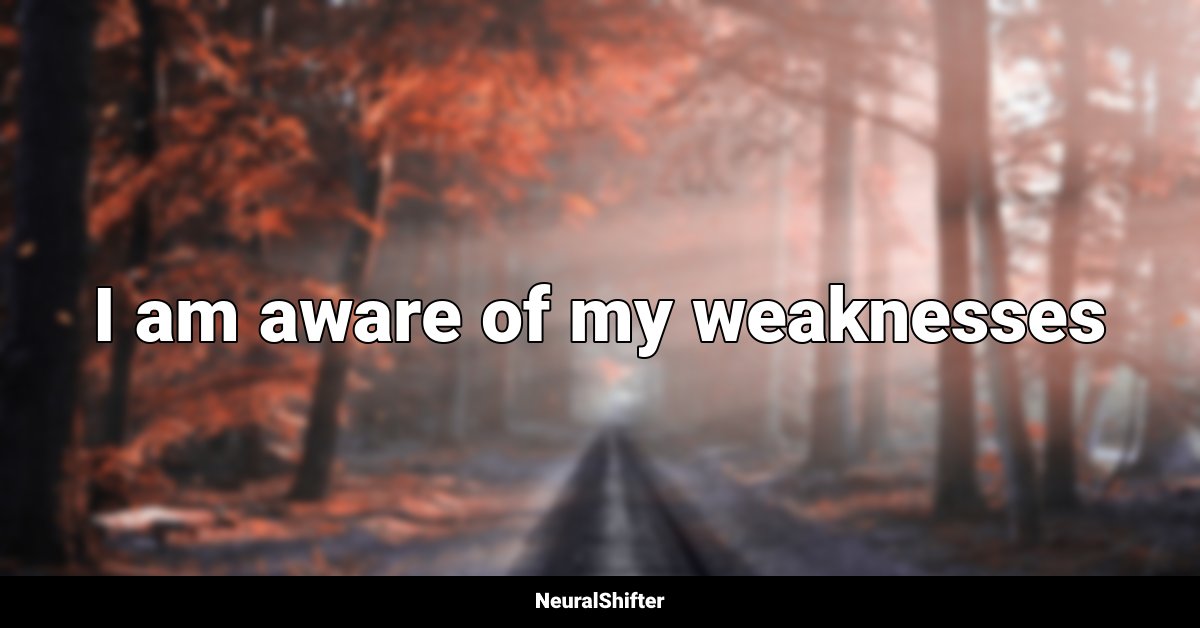 I am aware of my weaknesses