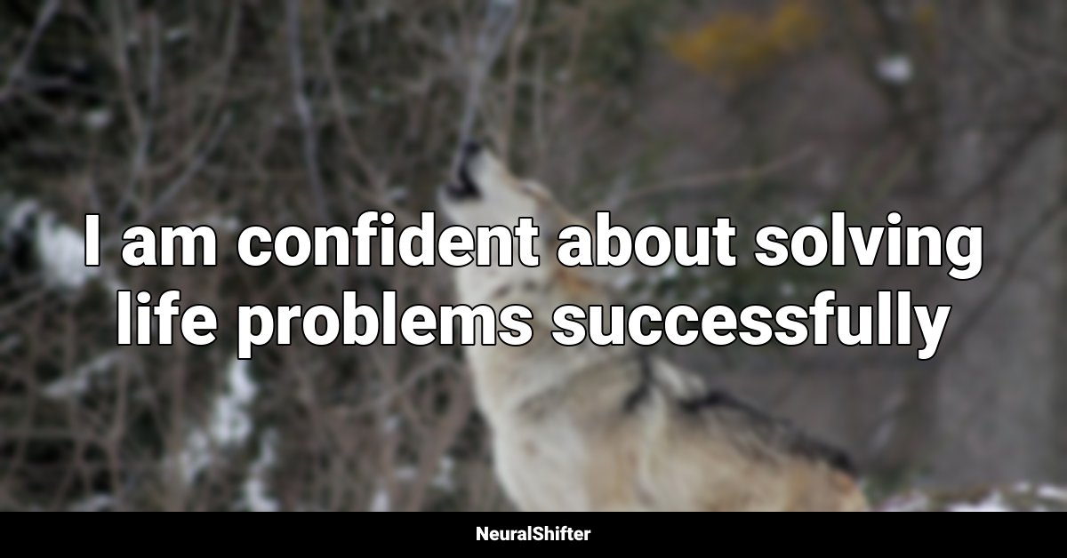 I am confident about solving life problems successfully