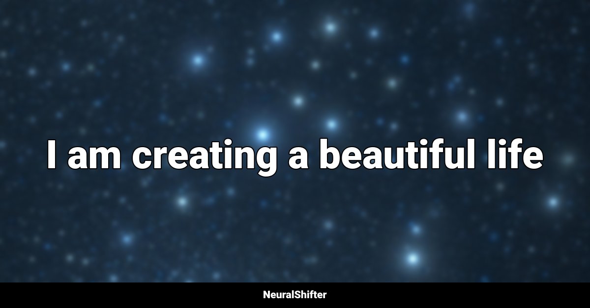 I am creating a beautiful life