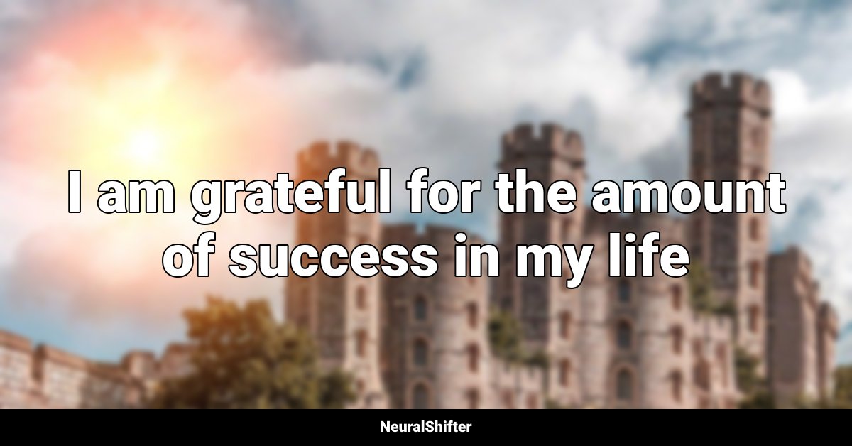 I am grateful for the amount of success in my life