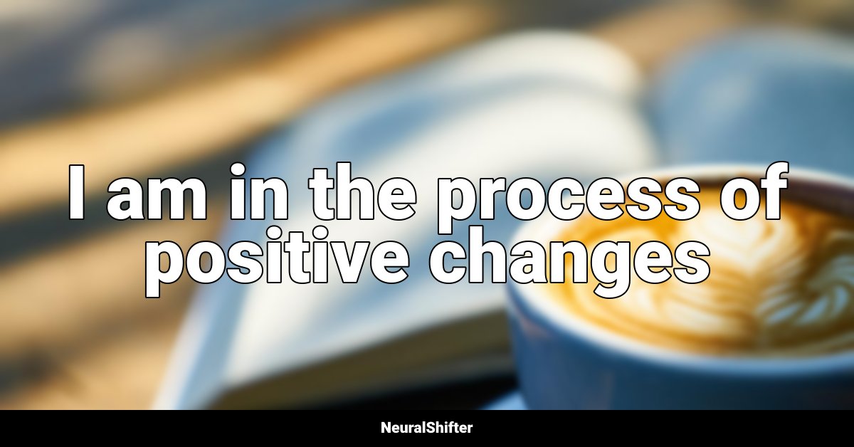 I am in the process of positive changes