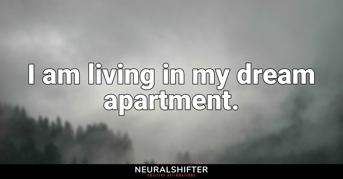 I am living in my dream apartment.