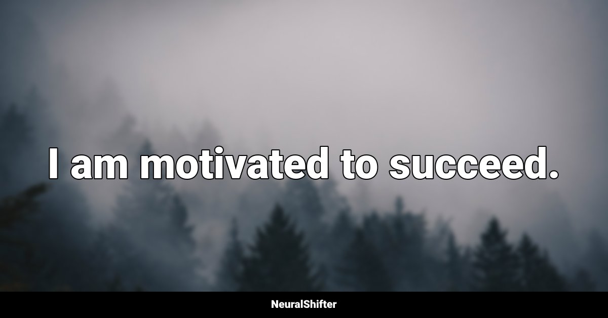I am motivated to succeed.