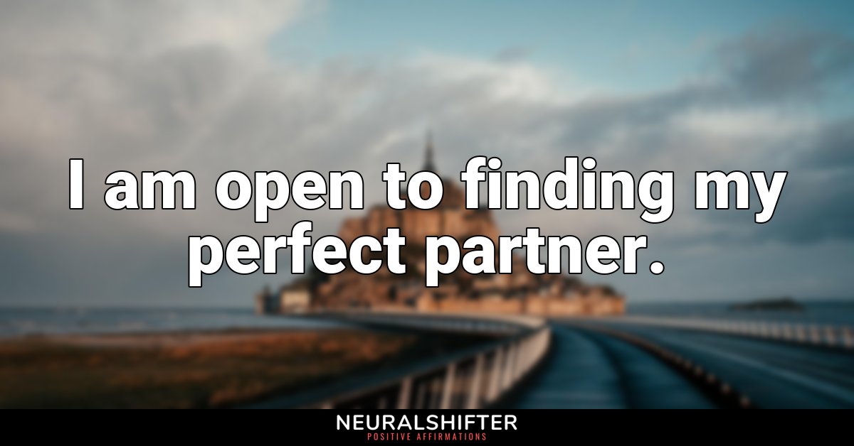 I am open to finding my perfect partner.