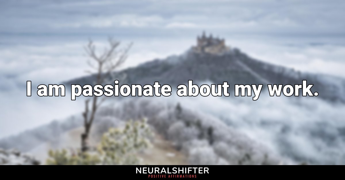 I am passionate about my work.