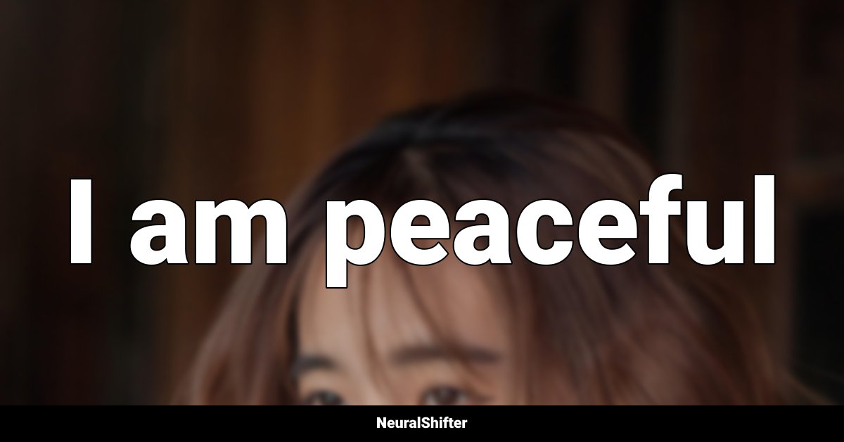 I am peaceful