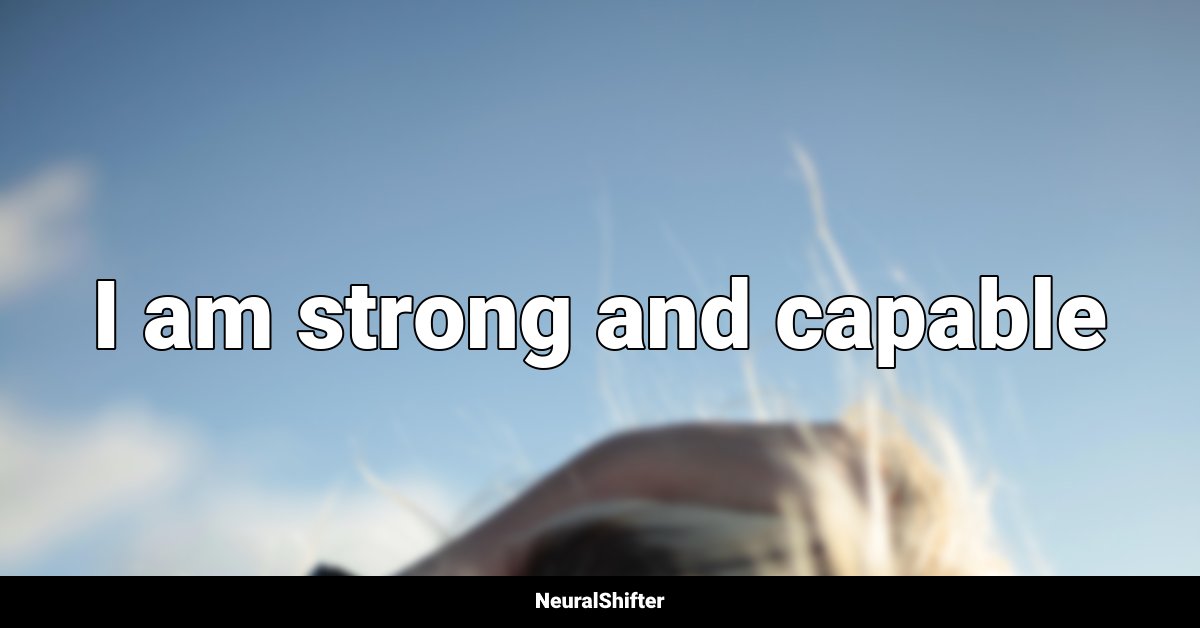 I am strong and capable
