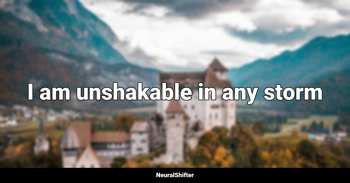 I am unshakable in any storm