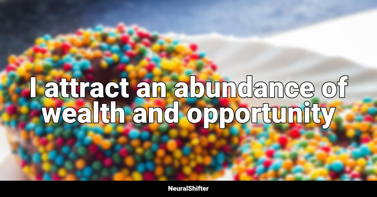 I attract an abundance of wealth and opportunity