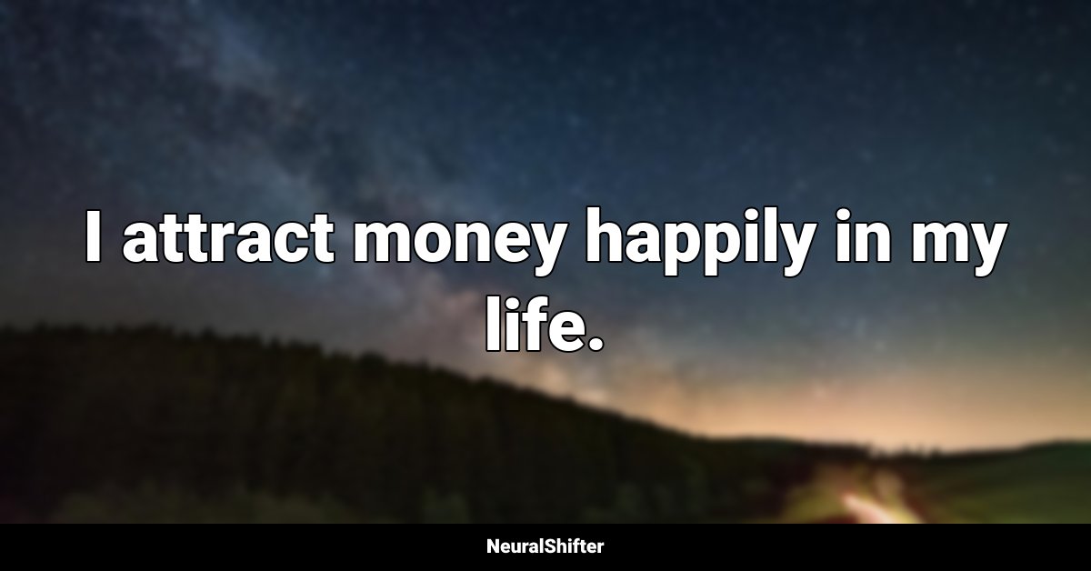 I attract money happily in my life.