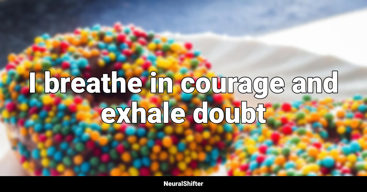 I breathe in courage and exhale doubt