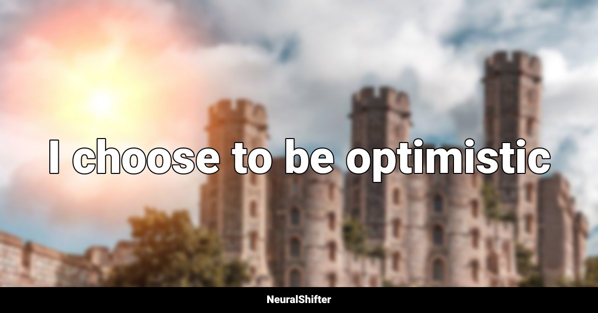 I choose to be optimistic