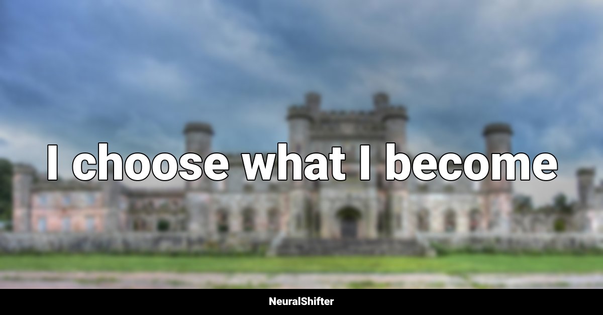 I choose what I become