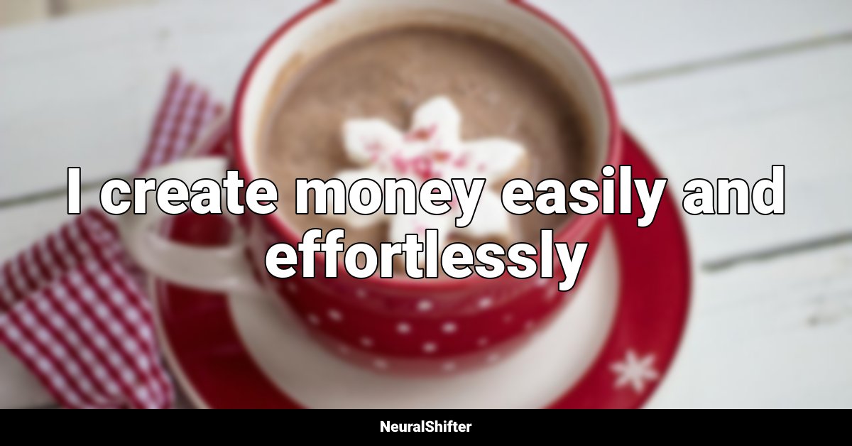 I create money easily and effortlessly