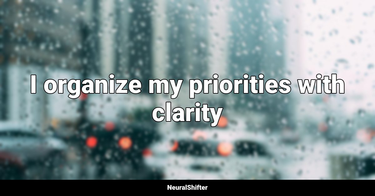 I organize my priorities with clarity
