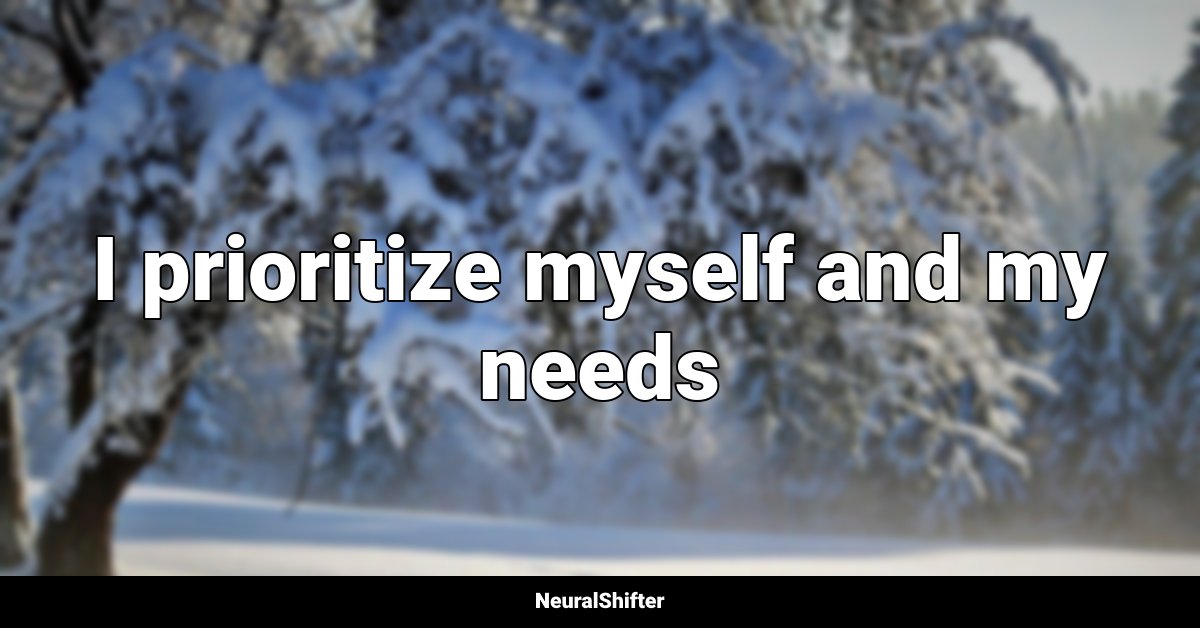 I prioritize myself and my needs