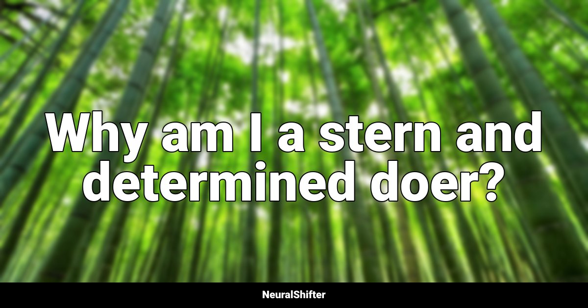 Why am I a stern and determined doer?
