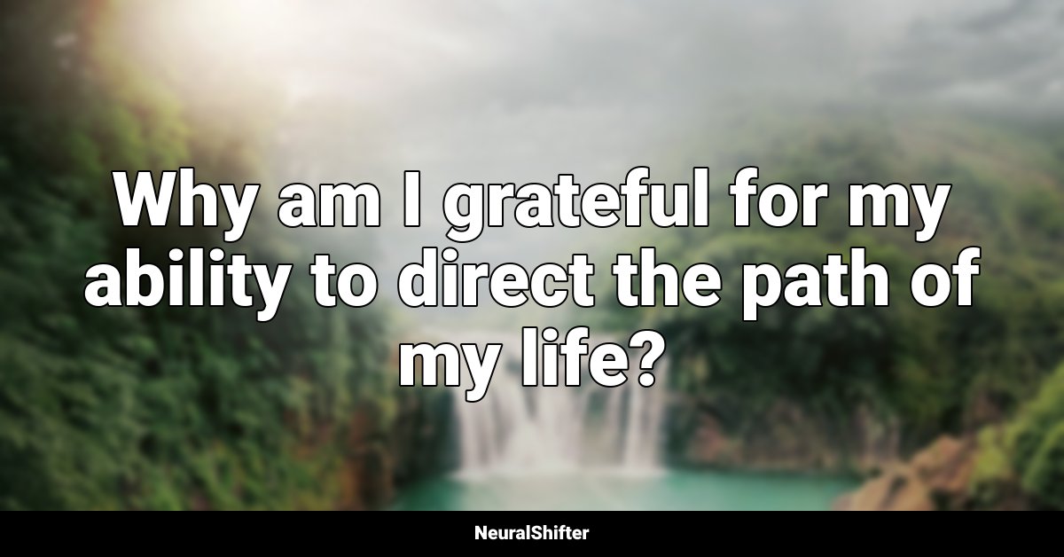 Why am I grateful for my ability to direct the path of my life?