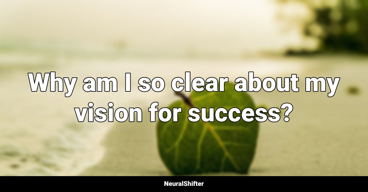 Why am I so clear about my vision for success?