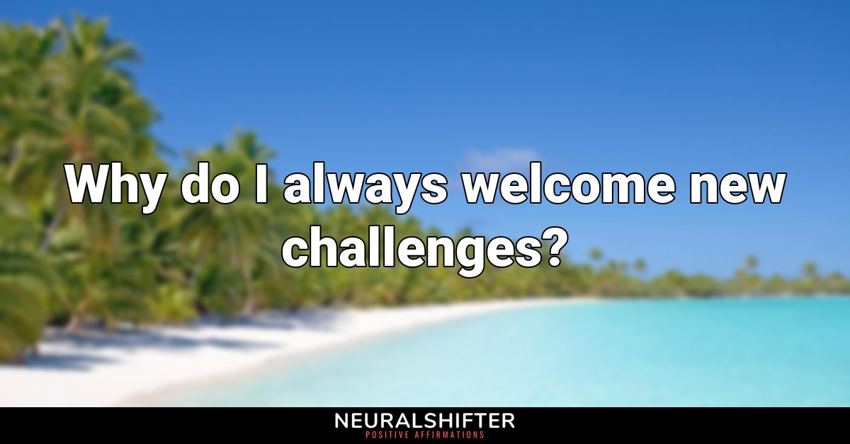 Why do I always welcome new challenges?