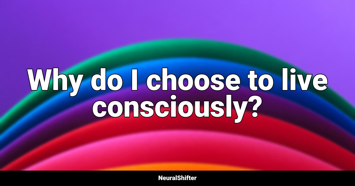 Why do I choose to live consciously?