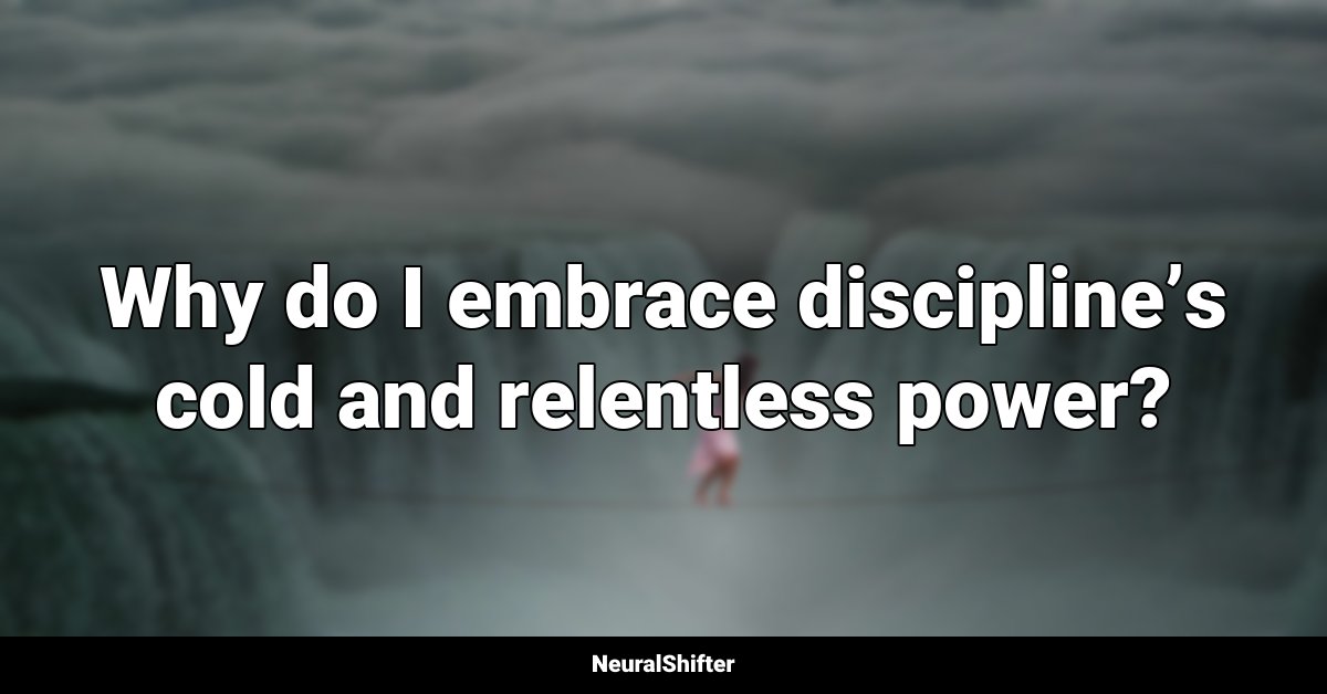 Why do I embrace discipline’s cold and relentless power?