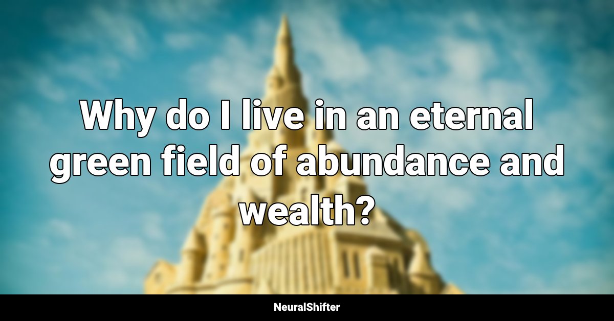 Why do I live in an eternal green field of abundance and wealth?
