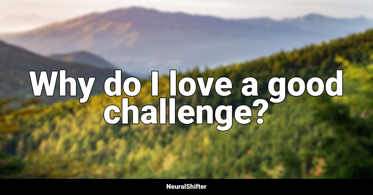Why do I love a good challenge?