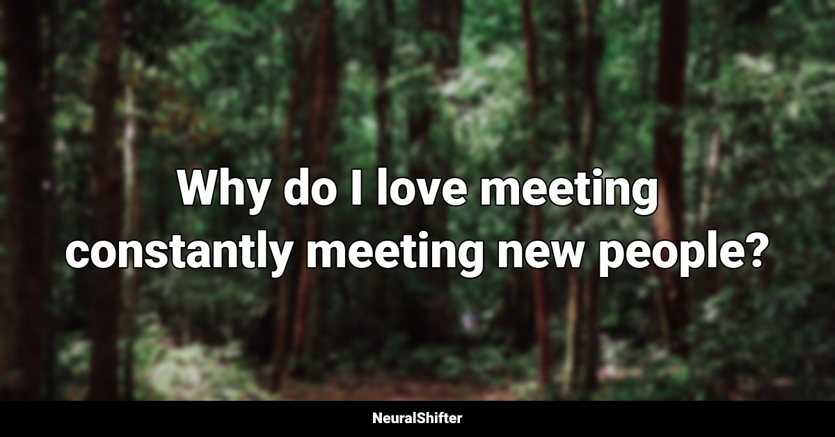 Why do I love meeting constantly meeting new people?