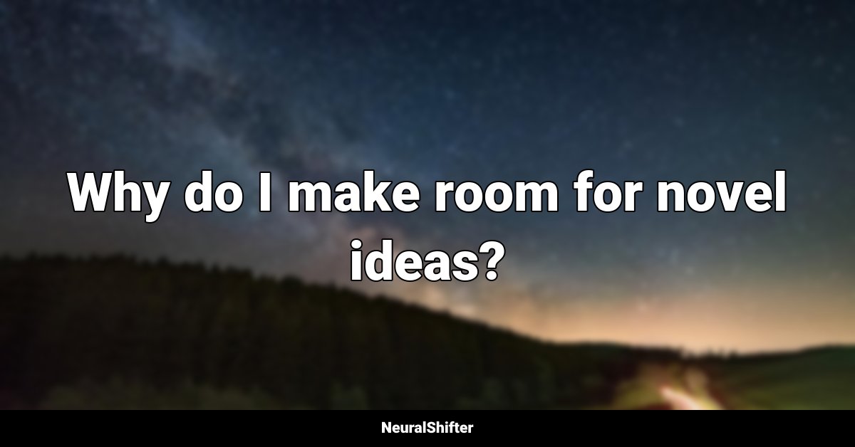 Why do I make room for novel ideas?