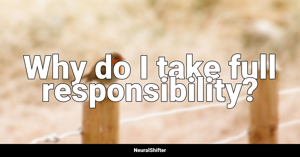 Why do I take full responsibility?