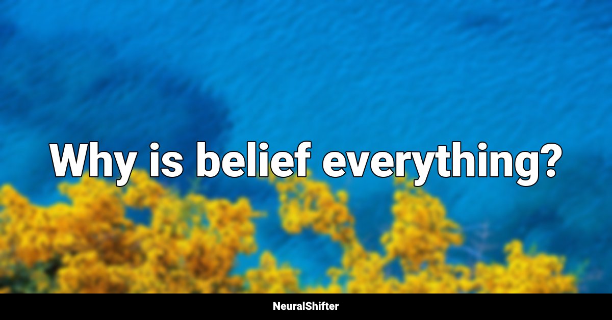 Why is belief everything?