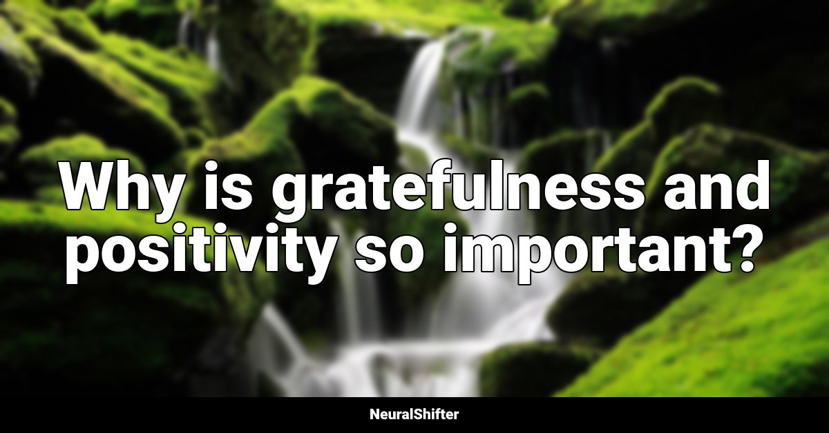 Why is gratefulness and positivity so important?