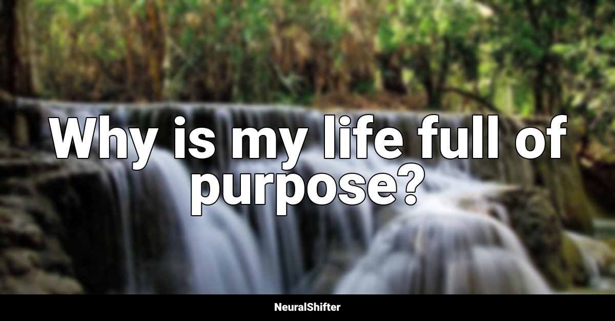 Why is my life full of purpose?