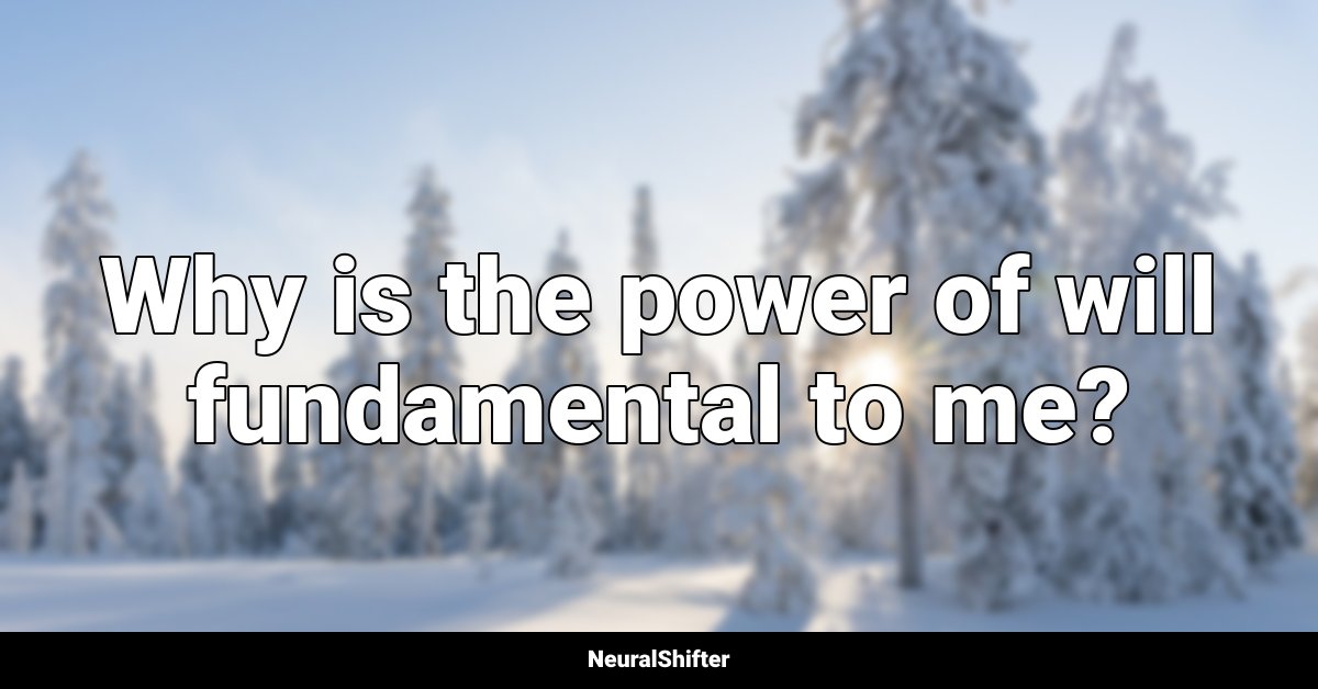 Why is the power of will fundamental to me?