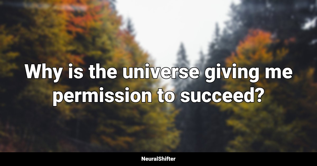 Why is the universe giving me permission to succeed?